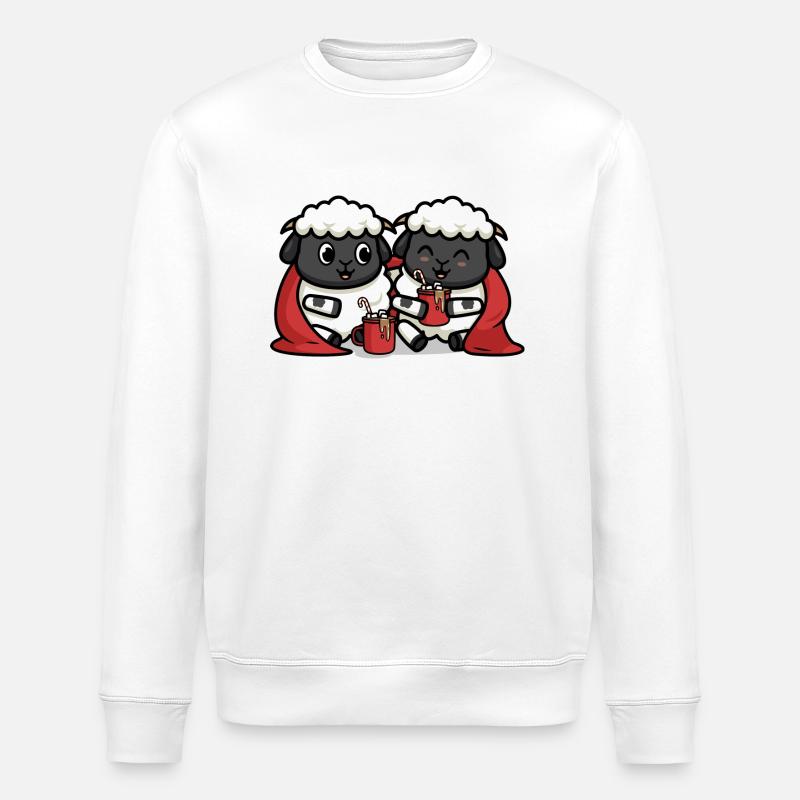 Kuschelige Schafe - Stanley/Stella Unisex Bio-Sweatshirt ROLLER - Weiß
