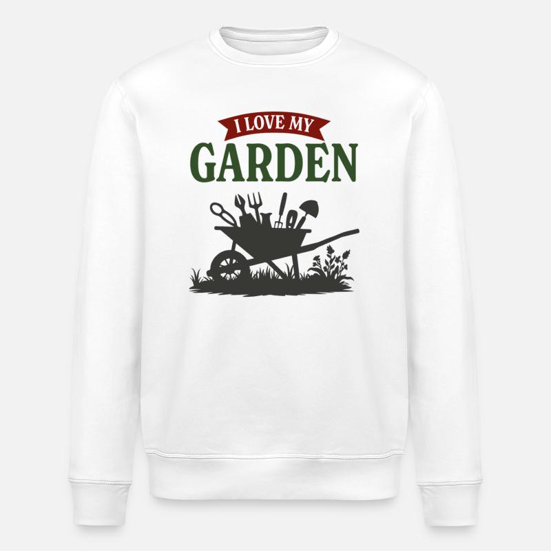 Ich liebe meinen Garten - Stanley/Stella Unisex Bio-Sweatshirt ROLLER - Weiß