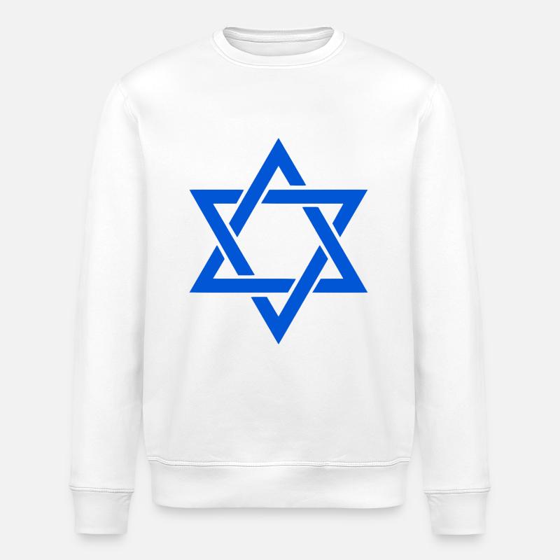 Davidstern israel - Stanley/Stella Unisex Bio-Sweatshirt ROLLER - Weiß