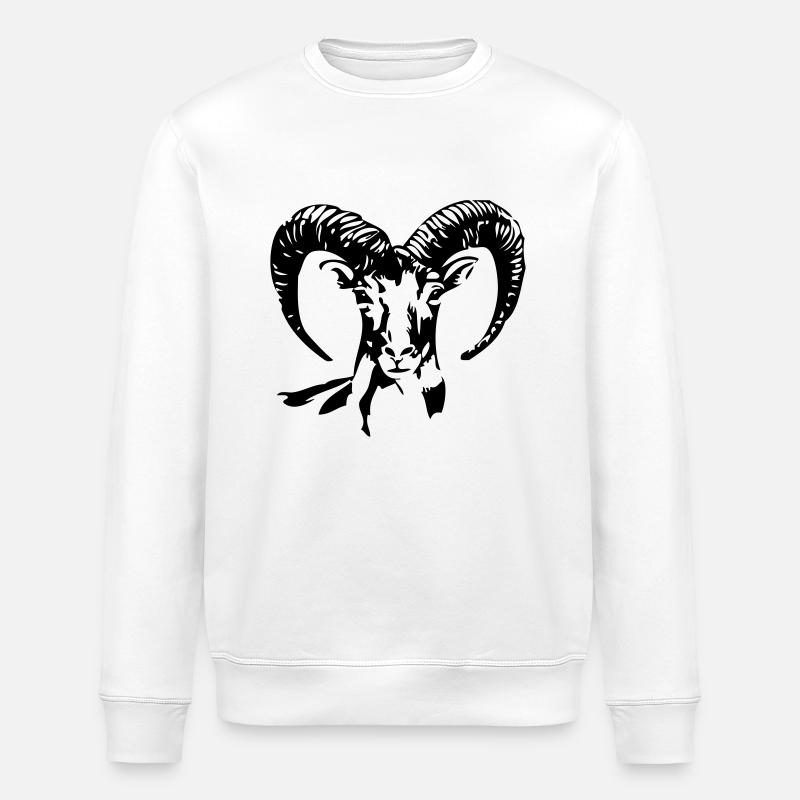 Mufflon - Stanley/Stella Unisex Bio-Sweatshirt ROLLER - Weiß