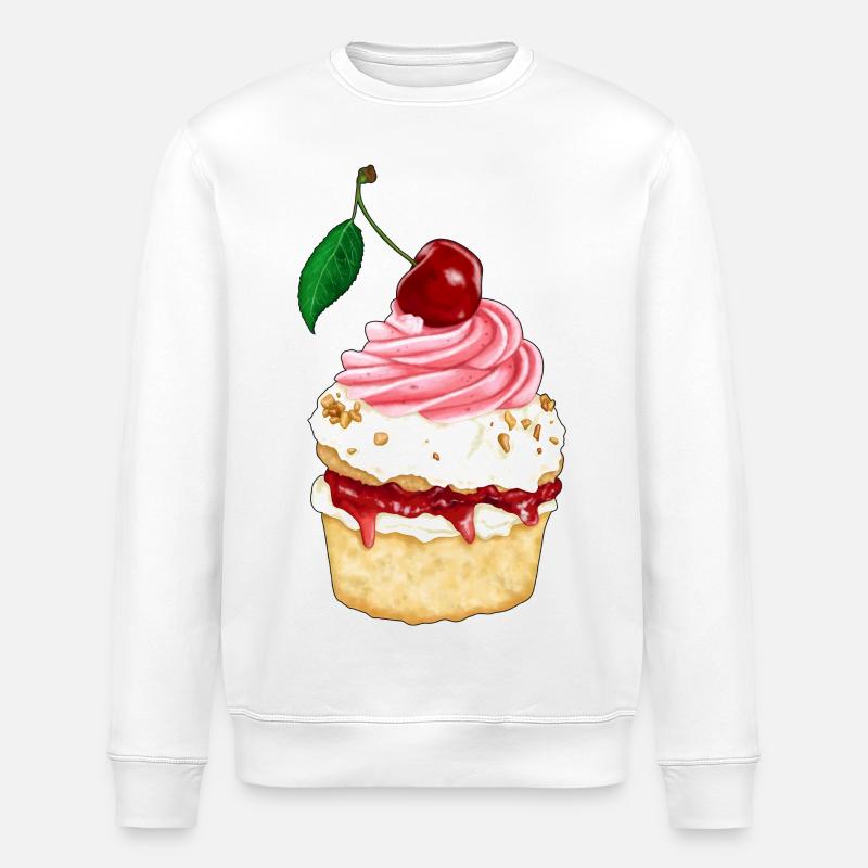 Black Forest Cherry Tart - Stanley/Stella ROLLER Unisex Organic Sweatshirt - white