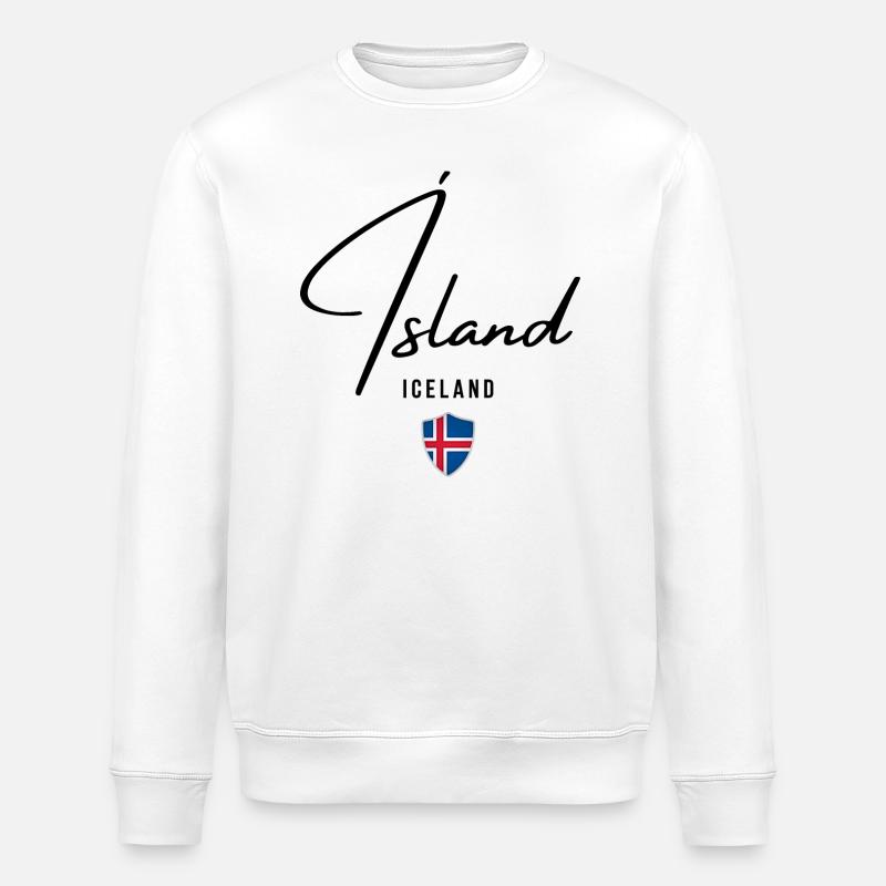 Drapeau de l’Islande, fierté islandaise - Sweat bio ROLLER Stanley/Stella Unisexe - blanc