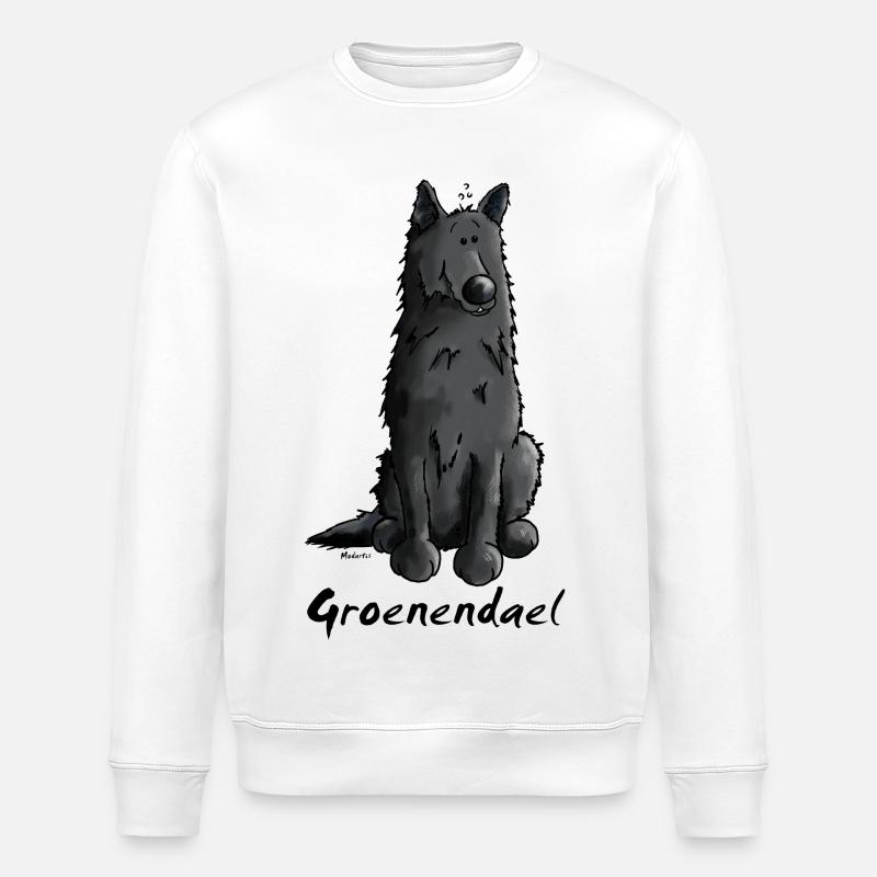 Mignon Berger belge Groenendael - Sweat bio ROLLER Stanley/Stella Unisexe - blanc