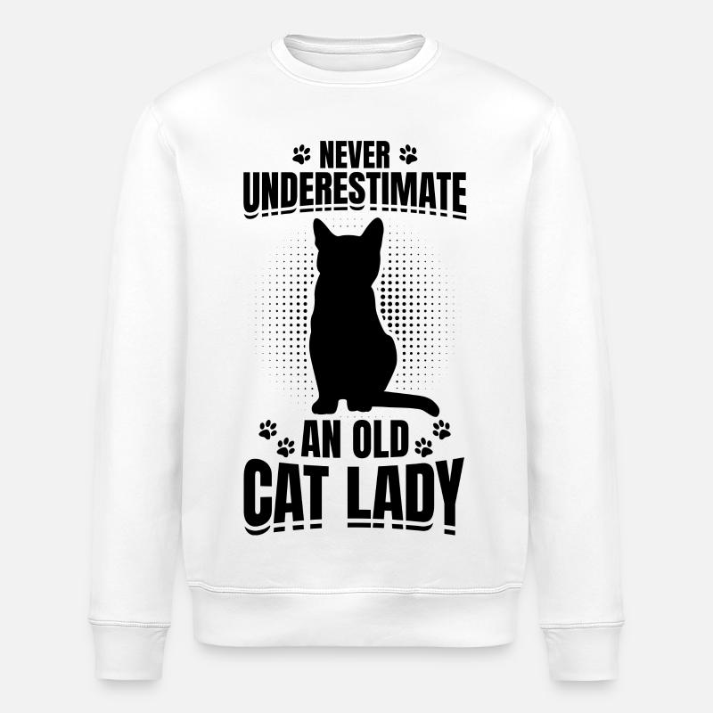 Katze Oma - Stanley/Stella Unisex Bio-Sweatshirt ROLLER - Weiß