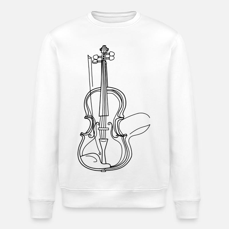 Geige Zeichnung - Stanley/Stella Unisex Bio-Sweatshirt ROLLER - Weiß