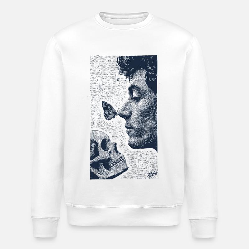 Skull and Butterfly - Stanley/Stella Unisex Bio-Sweatshirt ROLLER - Weiß