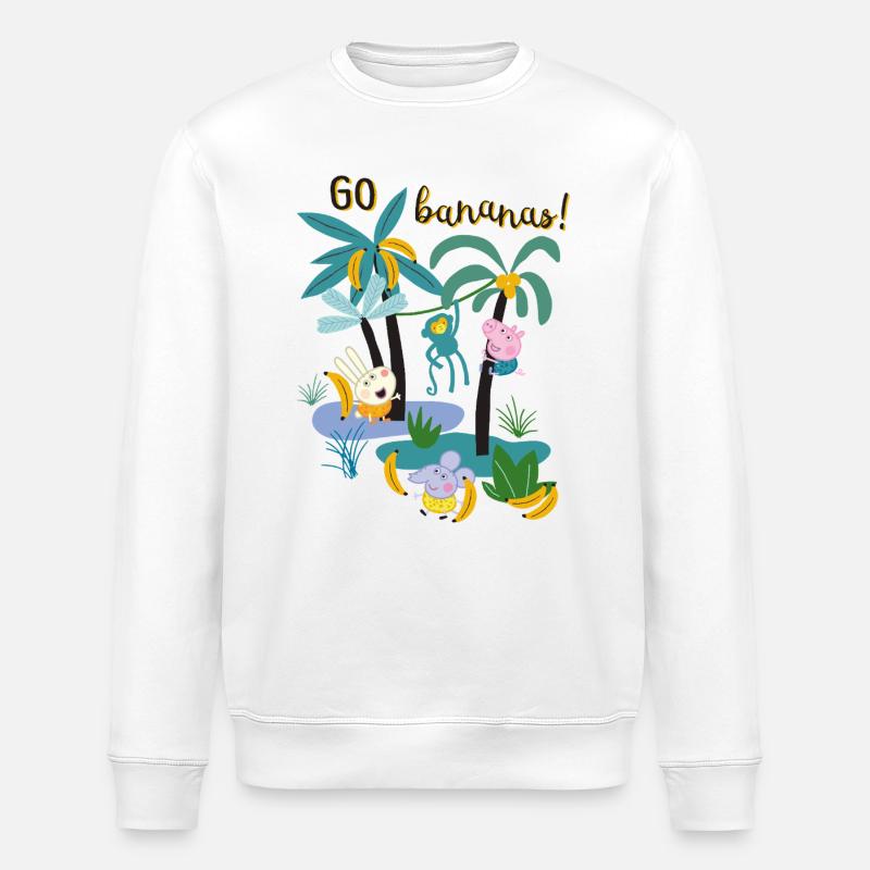 Peppa Pig Design Go Bananas - Stanley/Stella Unisex Bio-Sweatshirt ROLLER - Weiß