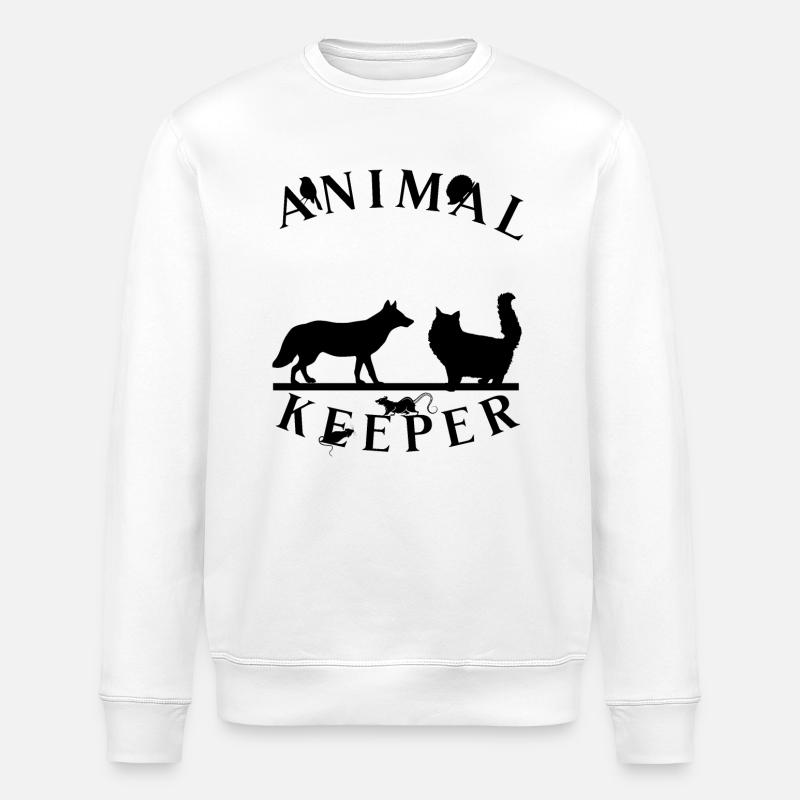 Lustiger Tierpfleger Spruch- Tierhalter - Stanley/Stella Unisex Bio-Sweatshirt ROLLER - Weiß