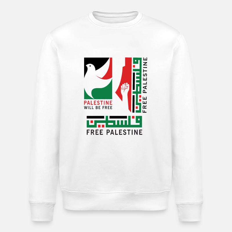 Free Palestine - will be free - Stanley/Stella ROLLER Unisex Organic Sweatshirt - white