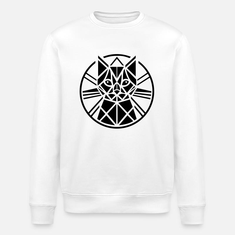 Chat Artéfact Motif Abstrait - Sweat bio ROLLER Stanley/Stella Unisexe - blanc