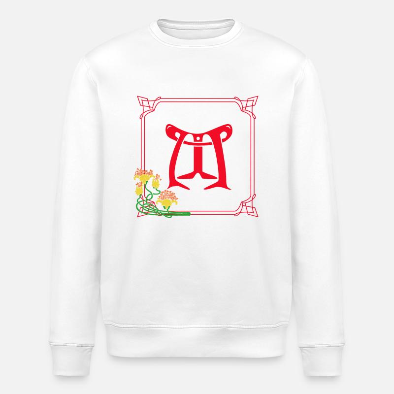 jugendstil m rot - Stanley/Stella Unisex Bio-Sweatshirt ROLLER - Weiß