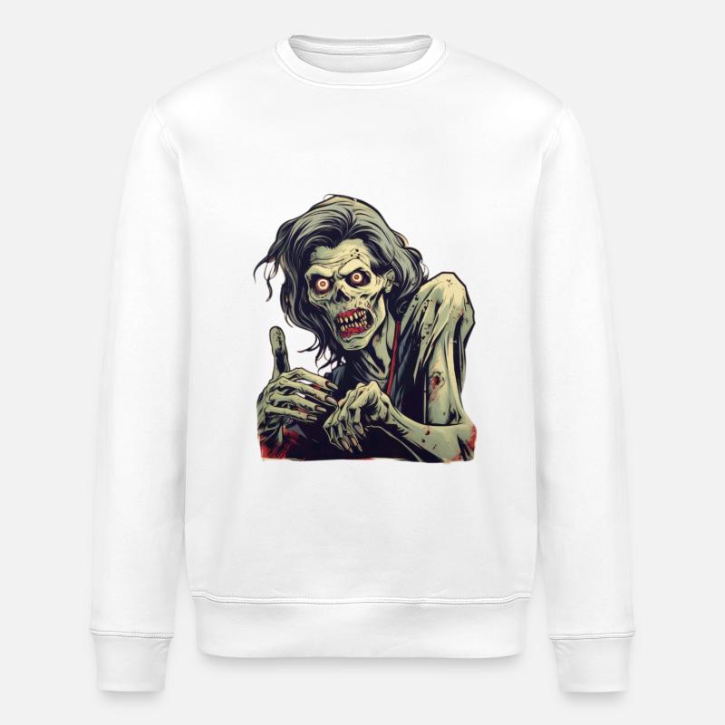 Zombie d’Halloween - Sweat bio ROLLER Stanley/Stella Unisexe - blanc