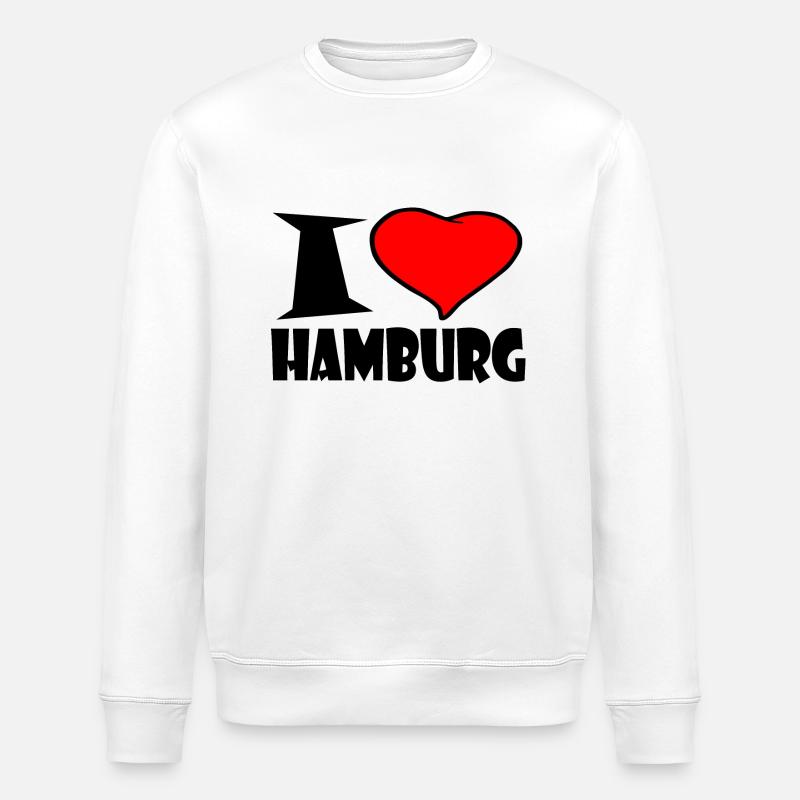 J'adore Hambourg - Sweat bio ROLLER Stanley/Stella Unisexe - blanc