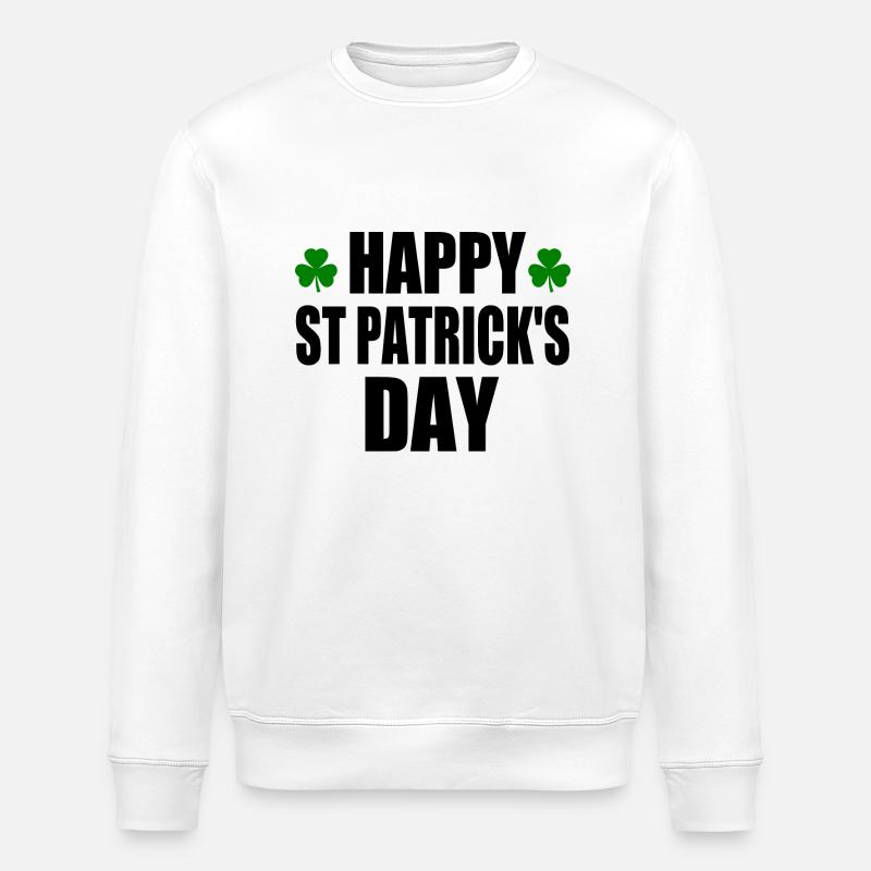 happy st patrick's day - Stanley/Stella Unisex Bio-Sweatshirt ROLLER - Weiß