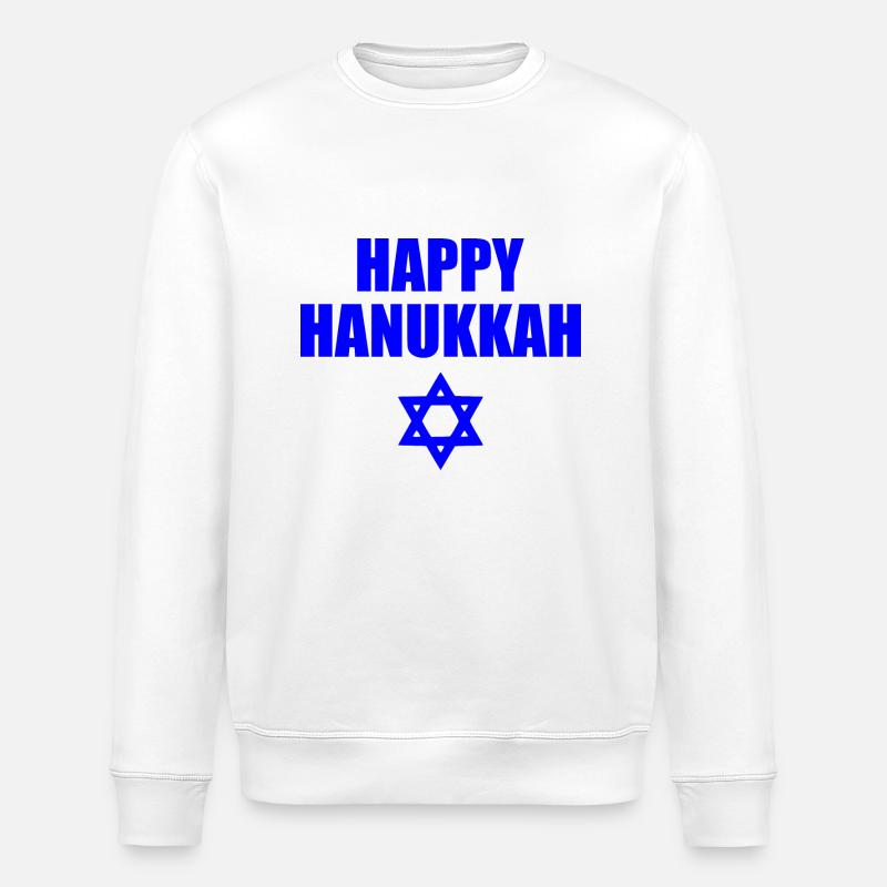 HAPPY HANUKKAH - Stanley/Stella Unisex Bio-Sweatshirt ROLLER - Weiß