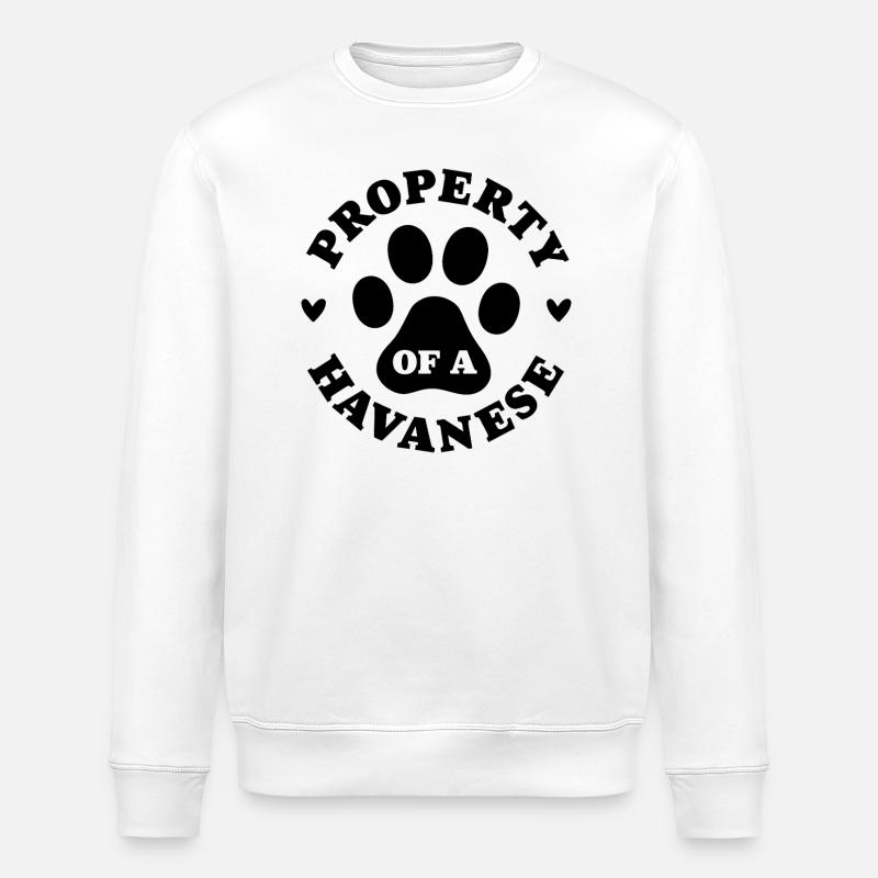 Eigentum eines Havanesers - Stanley/Stella Unisex Bio-Sweatshirt ROLLER - Weiß