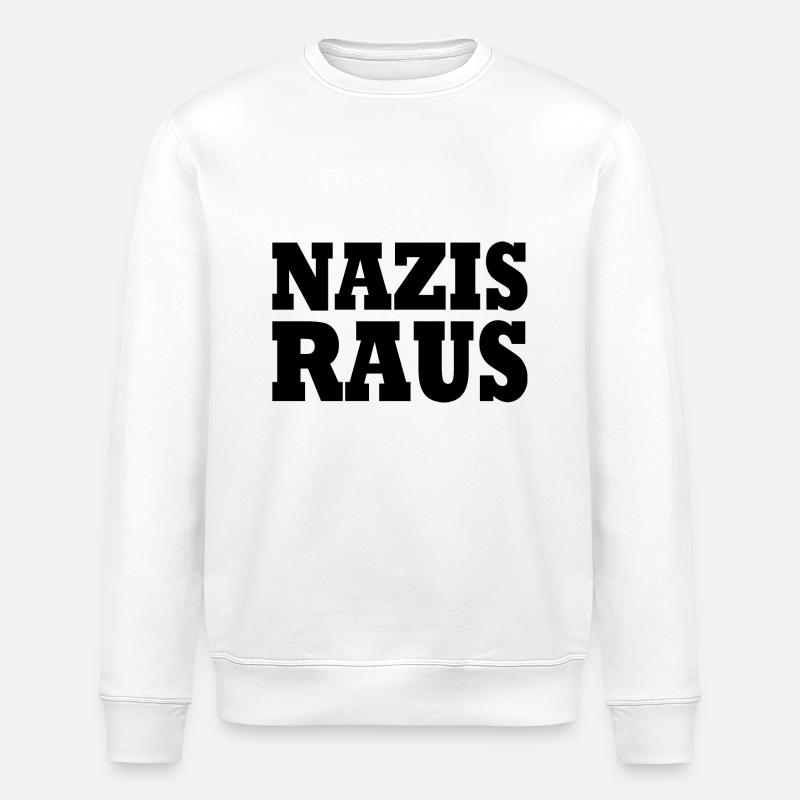 Nazis raus - Stanley/Stella Unisex Bio-Sweatshirt ROLLER - Weiß