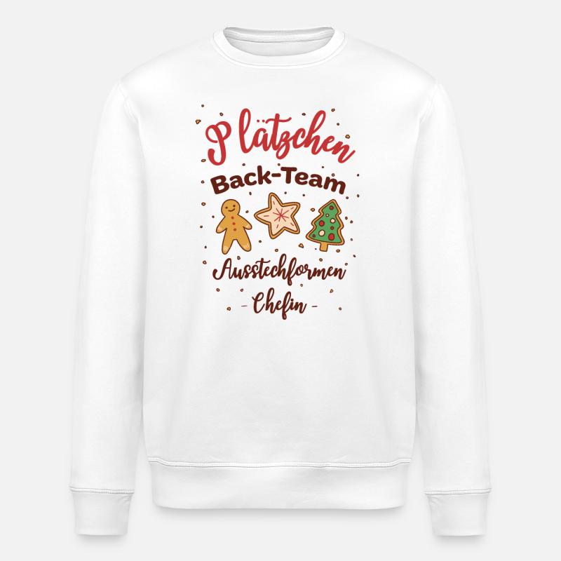 Plätzchen Kekse Weihnachten Backen lustiger Spruch - Stanley/Stella Unisex Bio-Sweatshirt ROLLER - Weiß