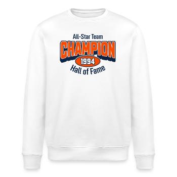 Champion 1994 – Birthday Gift College Style - Stanley/Stella ROLLER Unisex Organic Sweatshirt - white - Front - Nik (191cm)