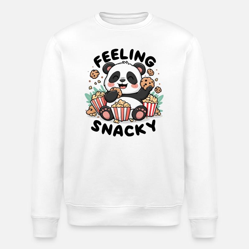 Panda - Feeling Snacky - Stanley/Stella Unisex Bio-Sweatshirt ROLLER - Weiß