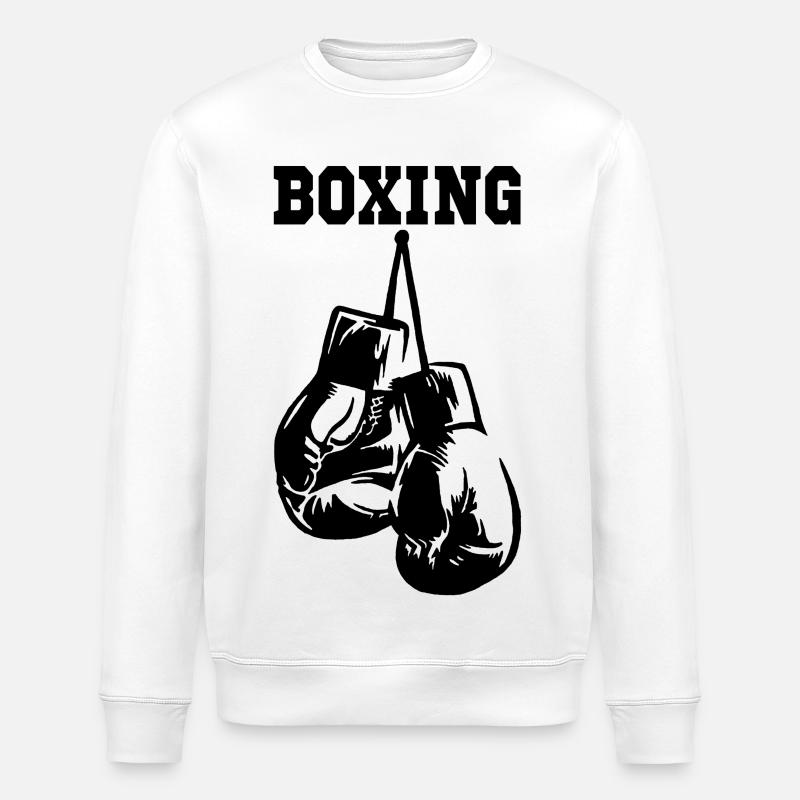 Schwarze Boxhandschuhe - Stanley/Stella Unisex Bio-Sweatshirt ROLLER - Weiß