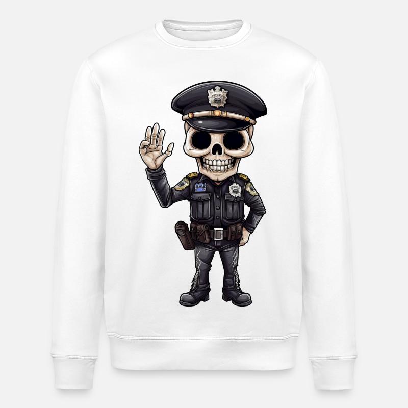 Policier squelette - Sweat bio ROLLER Stanley/Stella Unisexe - blanc