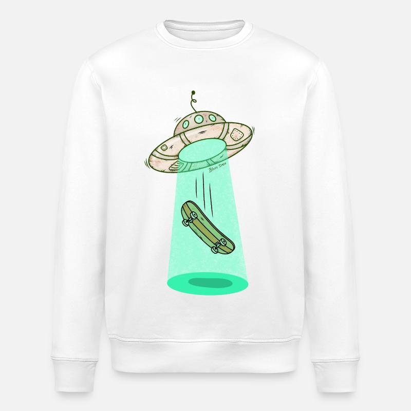 Ufo Skateboard Beam - Stanley/Stella Unisex Bio-Sweatshirt ROLLER - Weiß