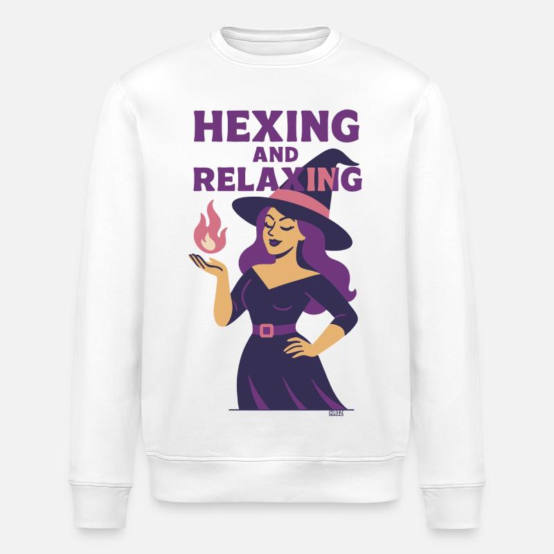 Hexing and Relaxing Witch - Stanley/Stella ROLLER Unisex Organic Sweatshirt - white