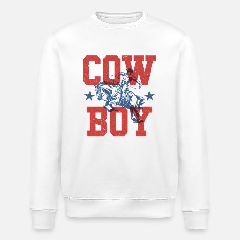 Cowboy - Stanley/Stella ROLLER Unisex Organic Sweatshirt - white