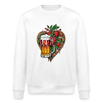 I love beer - Stanley/Stella ROLLER Unisex Organic Sweatshirt - white - Front - Nik (191cm)