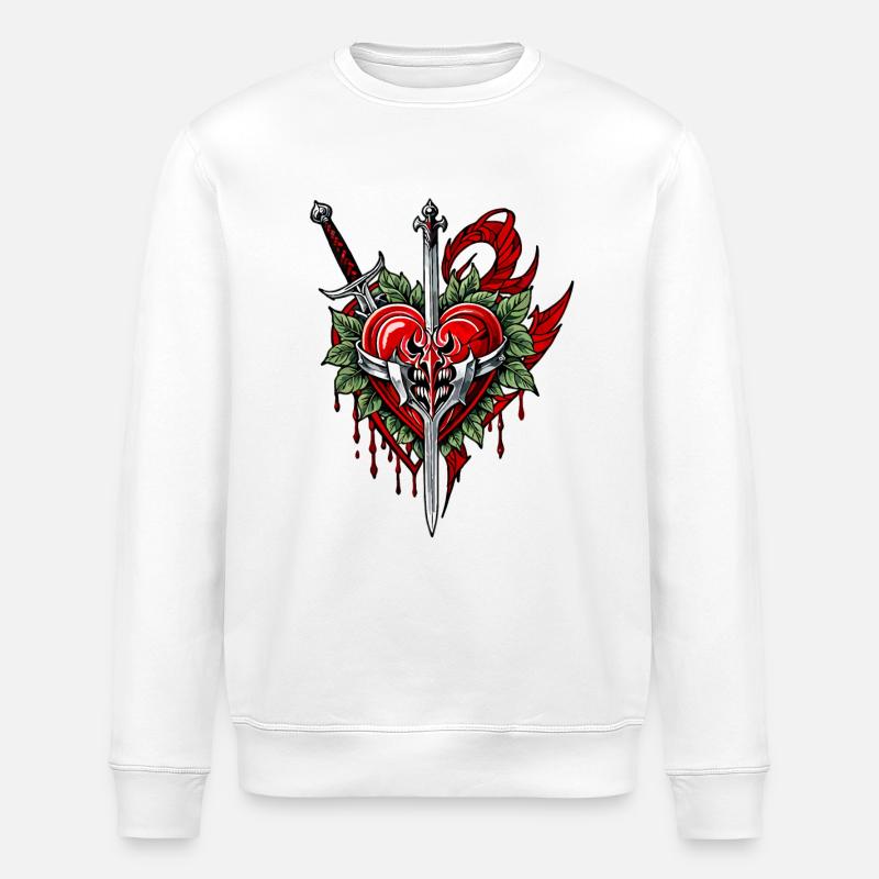 Cœur courageux - Sweat bio ROLLER Stanley/Stella Unisexe - blanc