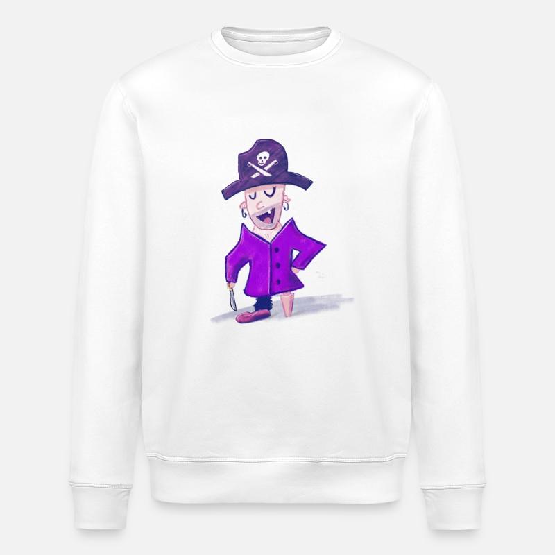 Barthy the Pirate - Stanley/Stella Unisex Bio-Sweatshirt ROLLER - Weiß