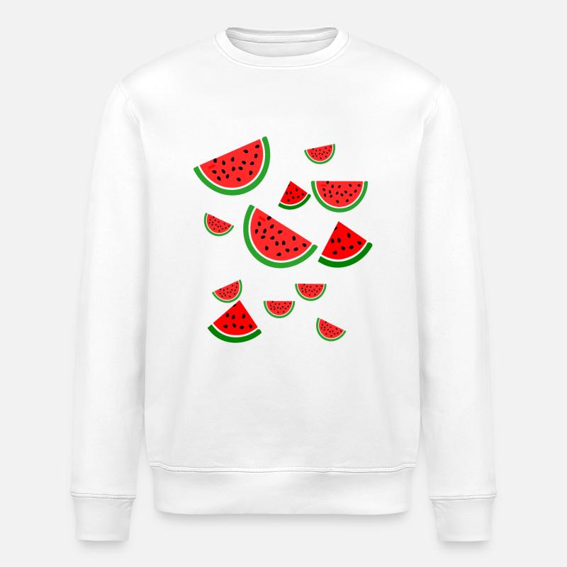 Wassermelone Melone - Stanley/Stella Unisex Bio-Sweatshirt ROLLER - Weiß
