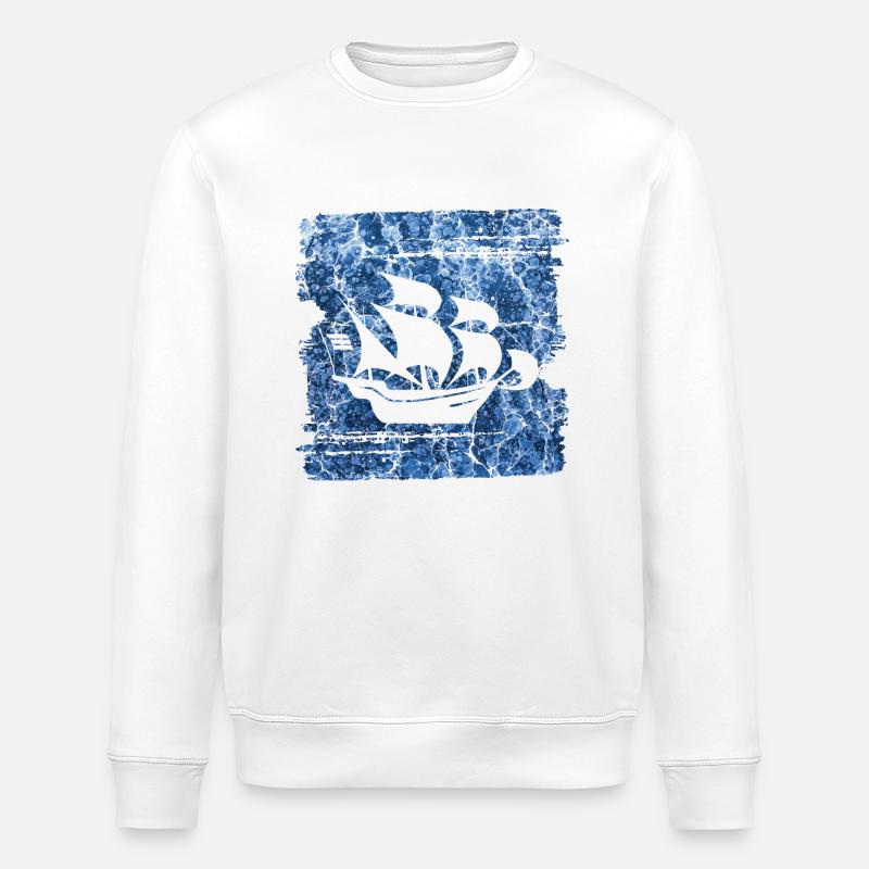 segelschiff e 206 - Stanley/Stella Unisex Bio-Sweatshirt ROLLER - Weiß