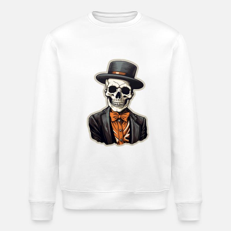 Crâne Halloween - Sweat bio ROLLER Stanley/Stella Unisexe - blanc