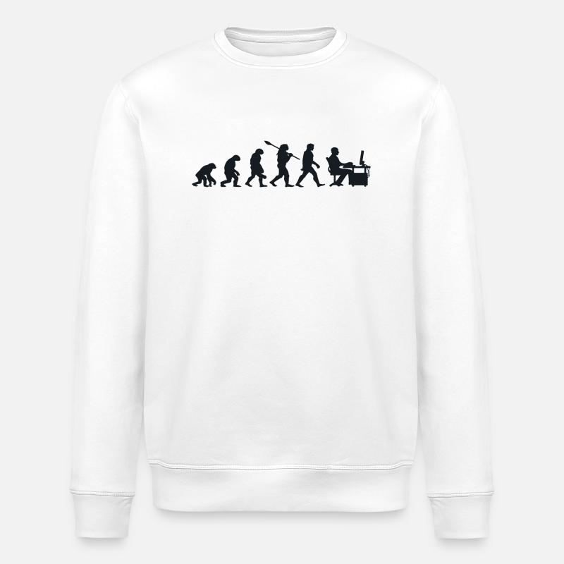 Évolution Darwin pour les Geeks 💻 - Sweat bio ROLLER Stanley/Stella Unisexe - blanc