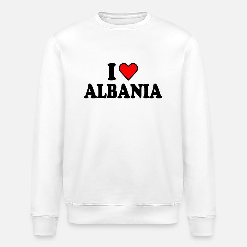 Albanien - Stanley/Stella Unisex Bio-Sweatshirt ROLLER - Weiß