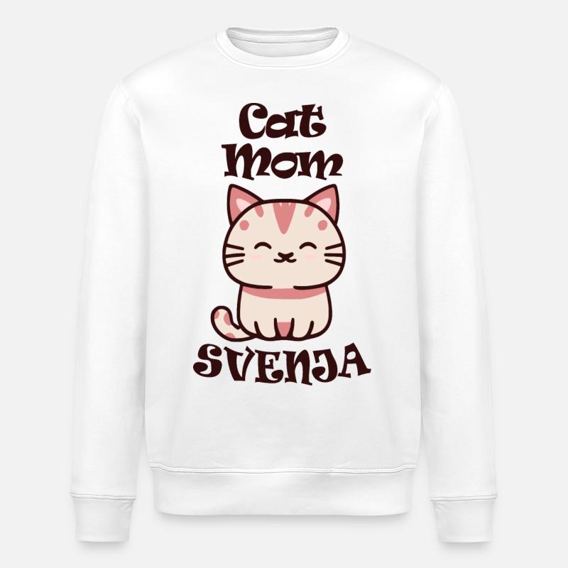 Svenja Nom Prénom avec chat - Sweat bio ROLLER Stanley/Stella Unisexe - blanc