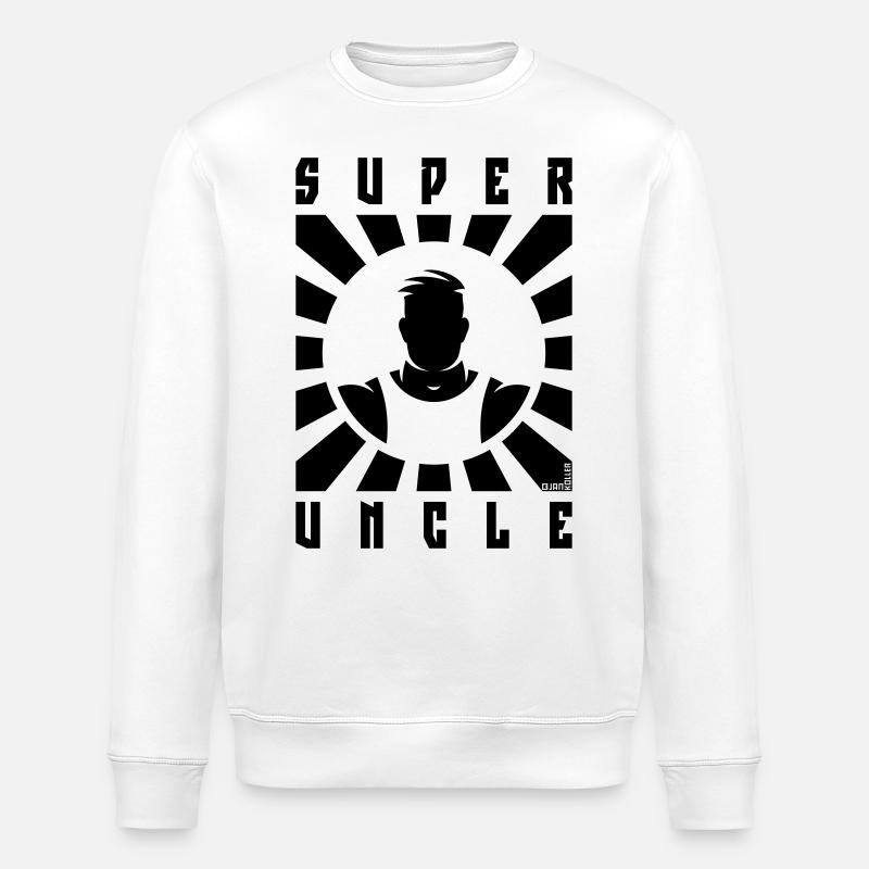 Super Uncle (Strahlen / Black) - Stanley/Stella Unisex Bio-Sweatshirt ROLLER - Weiß