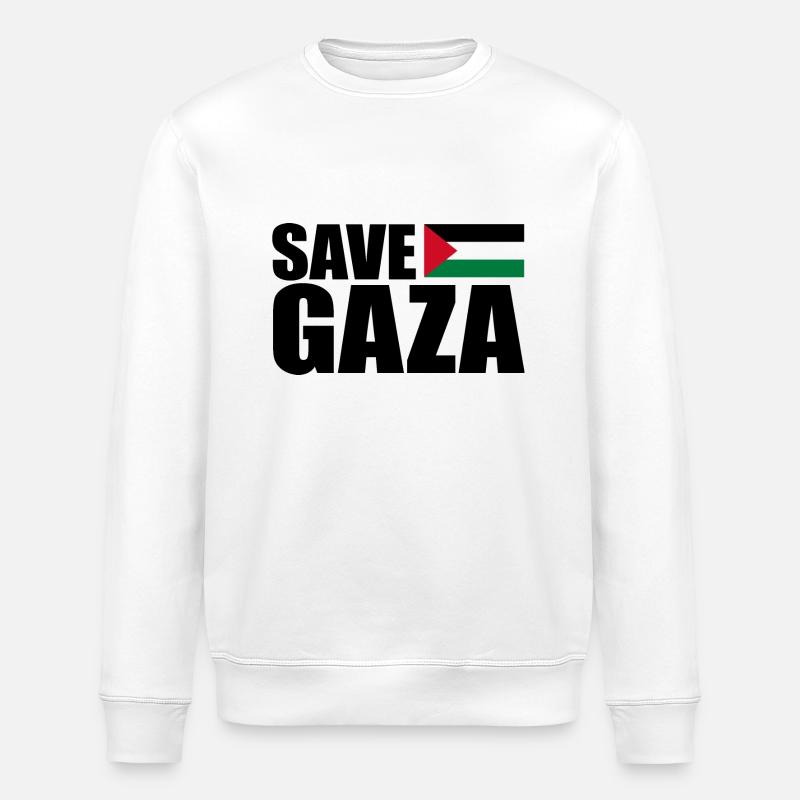 Save gaza - Sweat bio ROLLER Stanley/Stella Unisexe - blanc