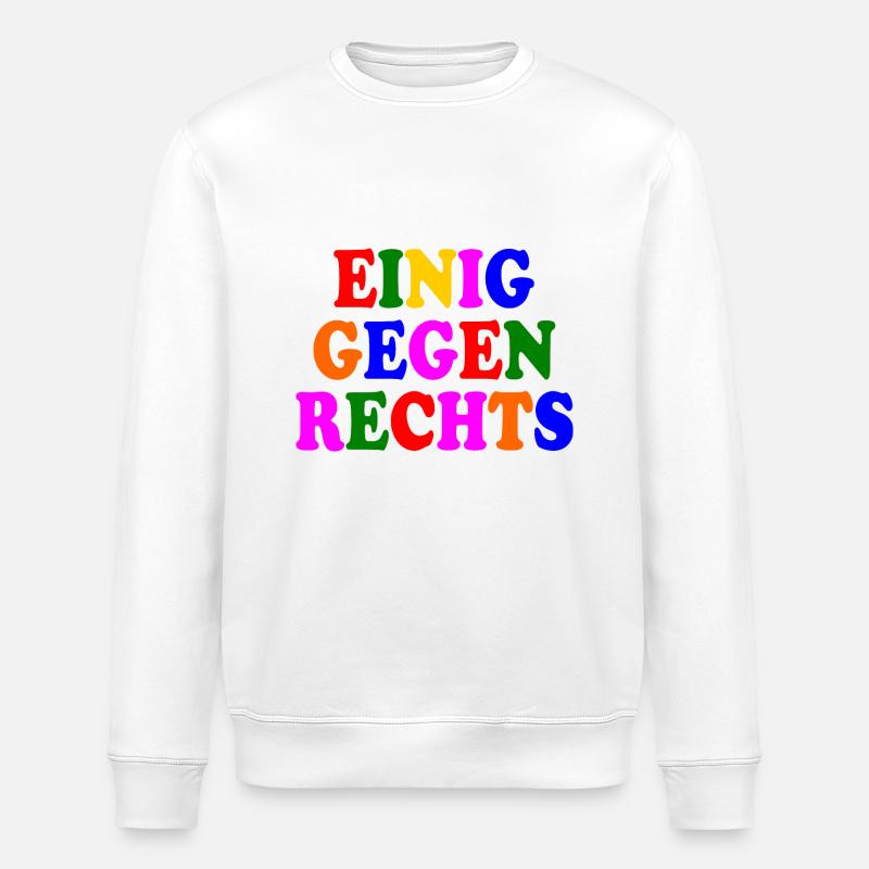 Einig gegen rechts - Stanley/Stella Unisex Bio-Sweatshirt ROLLER - Weiß