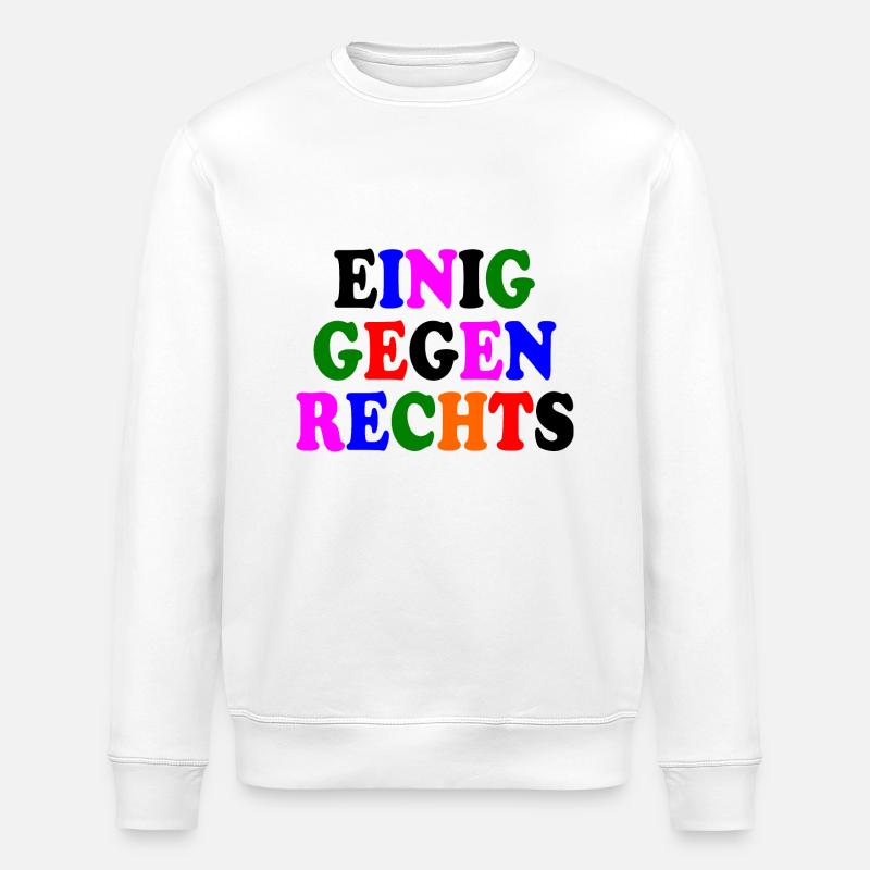 Einig gegen rechts - Stanley/Stella Unisex Bio-Sweatshirt ROLLER - Weiß
