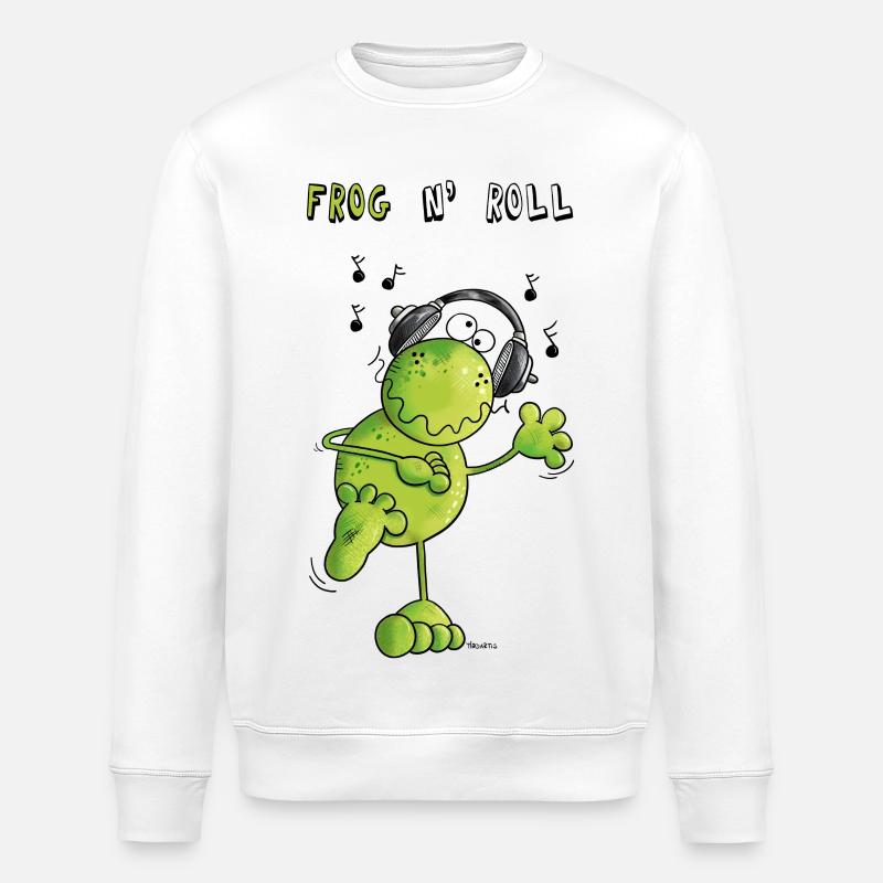Frog n' Roll - Stanley/Stella Unisex Bio-Sweatshirt ROLLER - Weiß