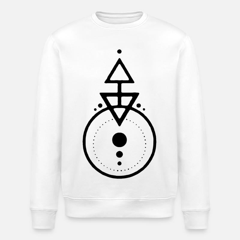 Schwarzes geometrisches Design - Stanley/Stella Unisex Bio-Sweatshirt ROLLER - Weiß