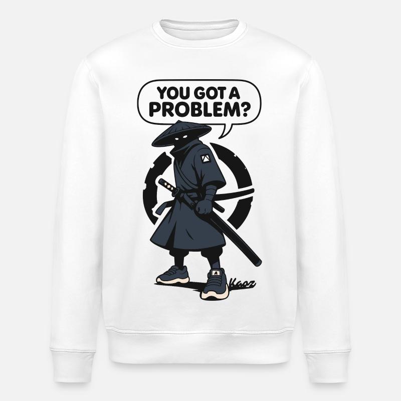 Schatten ninja mit Spruch - Stanley/Stella Unisex Bio-Sweatshirt ROLLER - Weiß