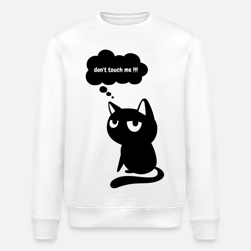 Chat drôle « Ne me touche pas » - Sweat bio ROLLER Stanley/Stella Unisexe - blanc