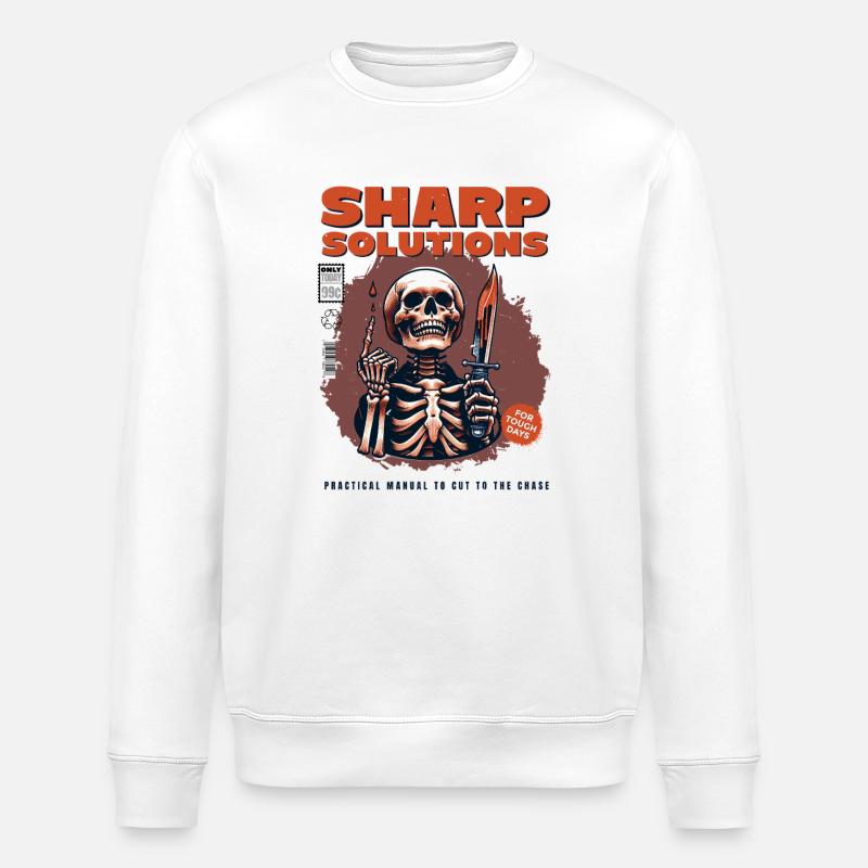 Skelett mit Dolch - Stanley/Stella Unisex Bio-Sweatshirt ROLLER - Weiß