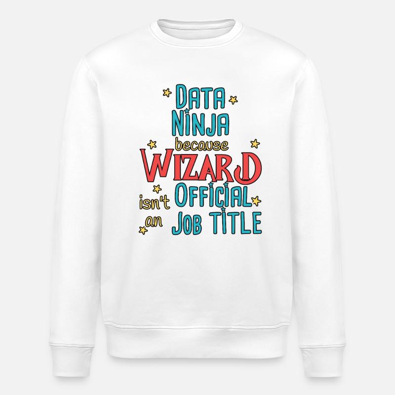 Data Ninja Wizard - Stanley/Stella ROLLER Unisex Organic Sweatshirt - white
