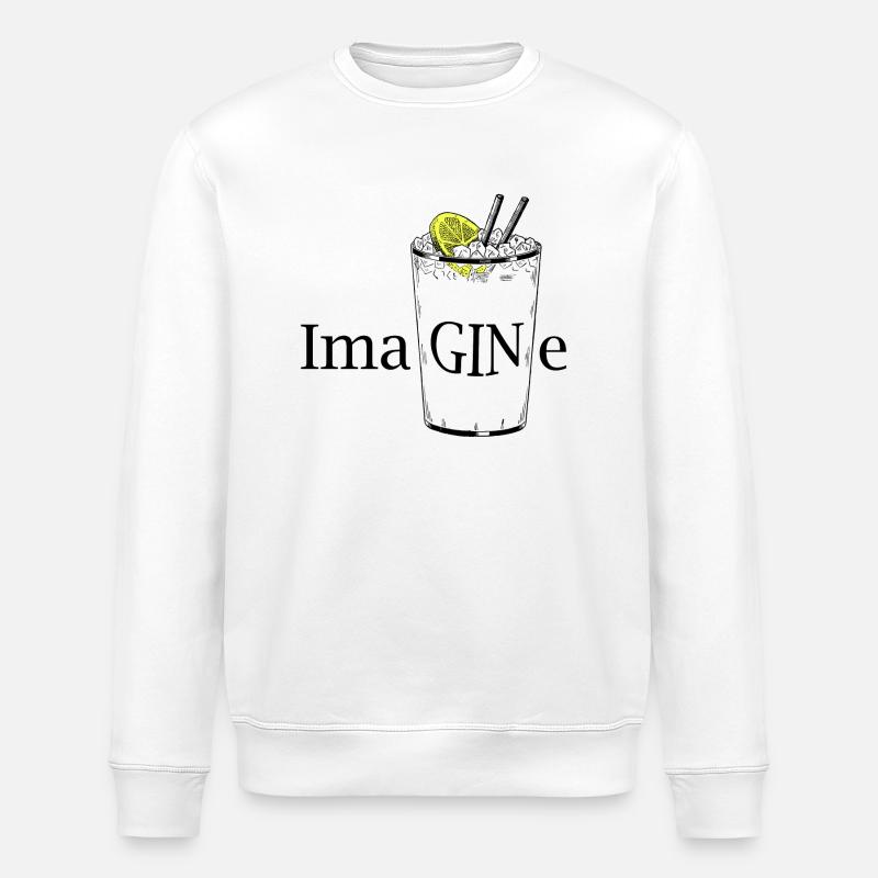 imaGINe fantasy / imagination with GIN - Stanley/Stella ROLLER Unisex Organic Sweatshirt - white