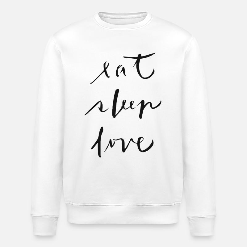 eat-sleep-love - Stanley/Stella Unisex Bio-Sweatshirt ROLLER - Weiß